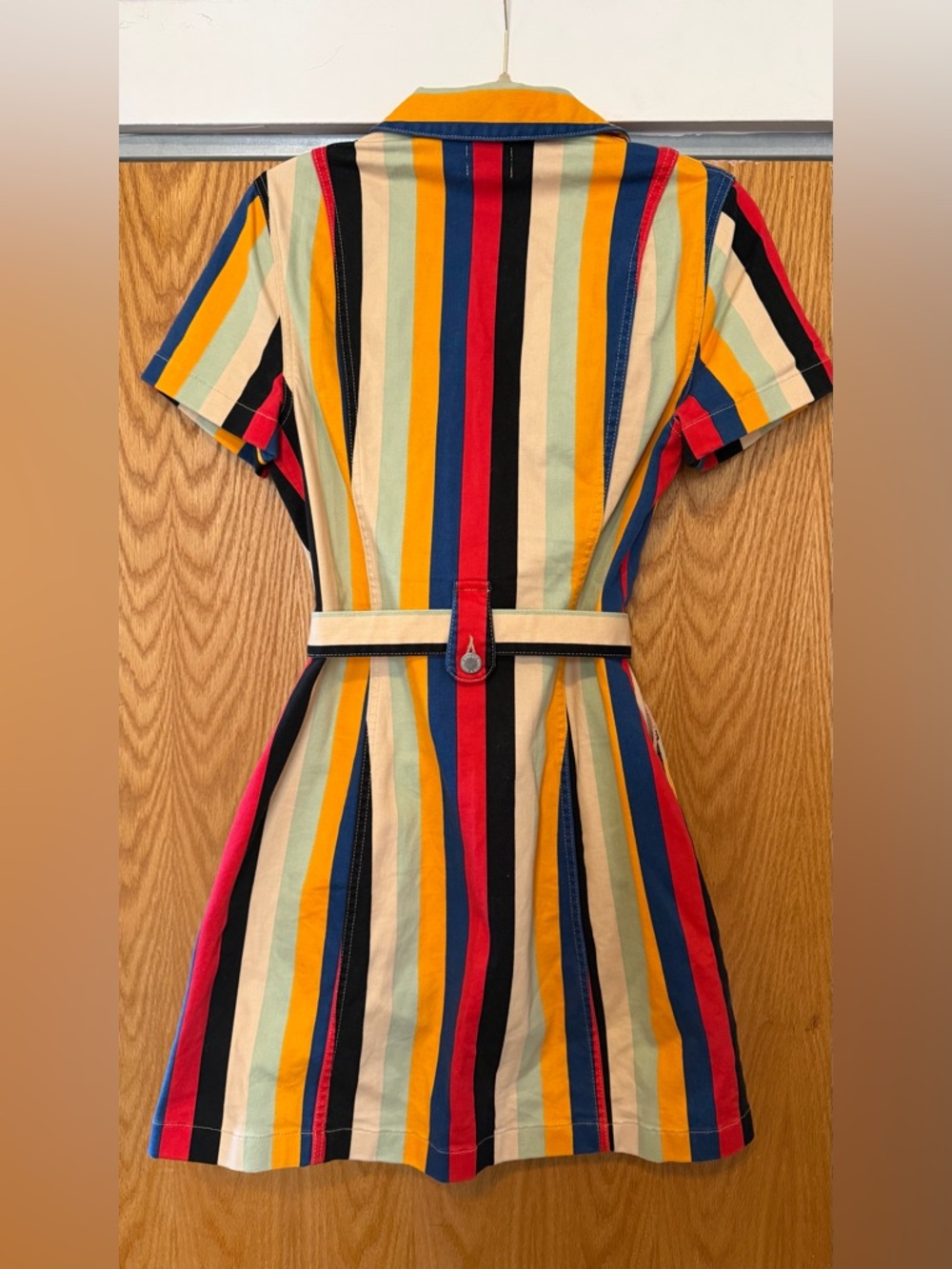 Alice + Olivia "Boheme" striped denim mini dress 10 - Picture 4 of 5